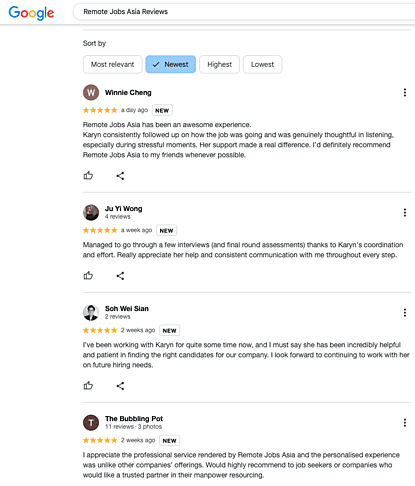 Remote Jobs Asia Reviews